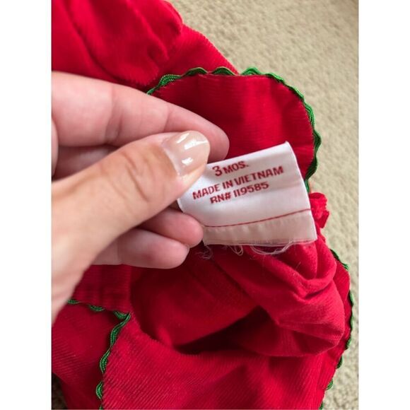 Mom & Me 3m smocked Christmas girls romper - Picture 4 of 4